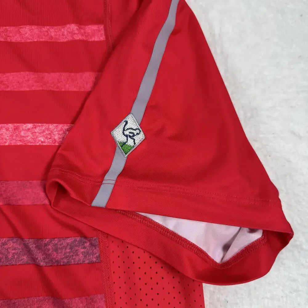Nike Tiger Woods Polo Shirt Mens Size XL Red Striped Dri-Fit Golf Performance